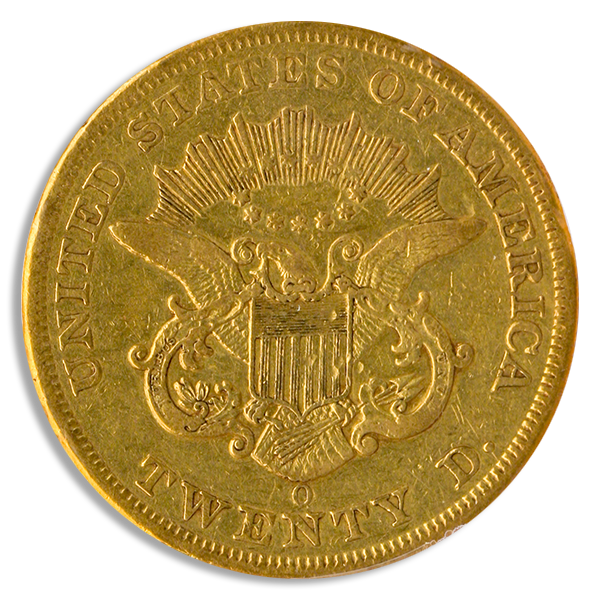 1855-O $20 Liberty PCGS XF40 CAC