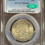 1903-S Barber Half Dollar PCGS MS66  CAC +