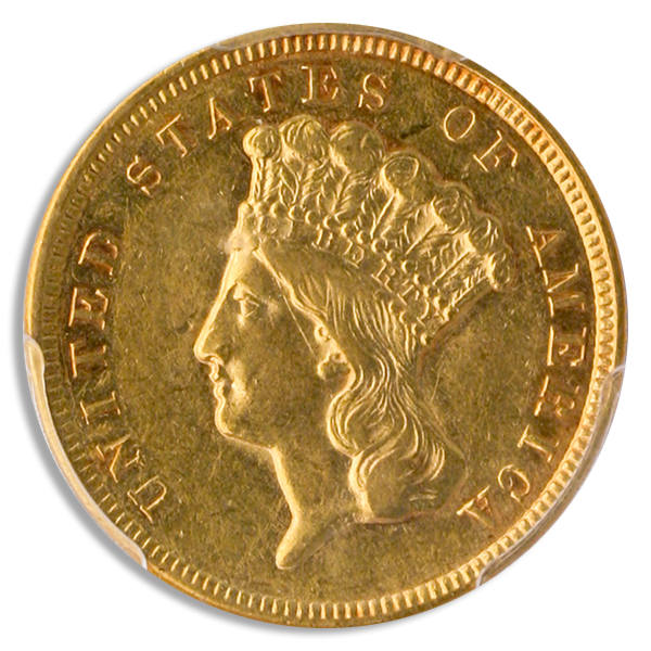 1854 $3 Gold PCGS AU55 CAC 1854 $3 Gold PCGS AU55 CAC