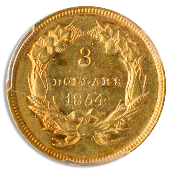 1854 $3 Gold PCGS AU55 CAC