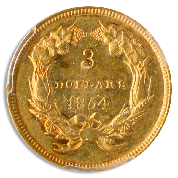 1854 $3 Gold PCGS AU55 CAC 1854 $3 Gold PCGS AU55 CAC