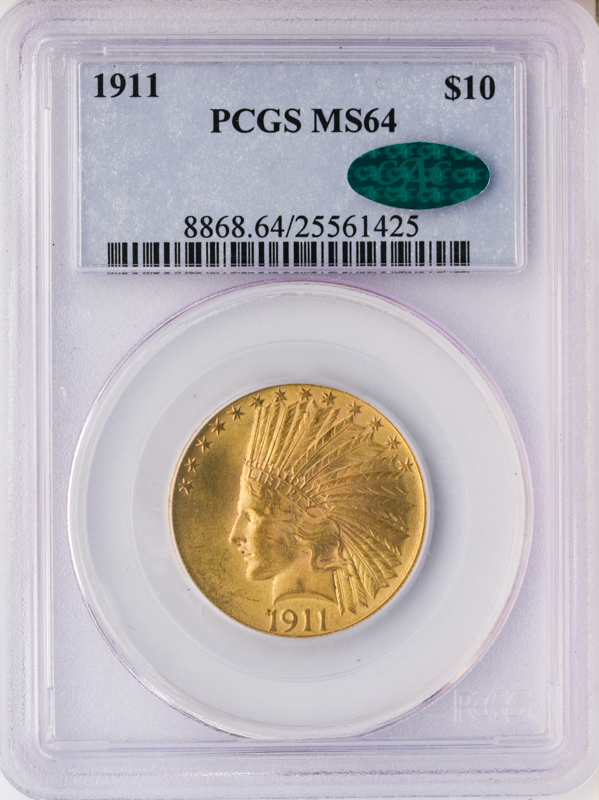 1911 $10 Indian PCGS MS64 CAC