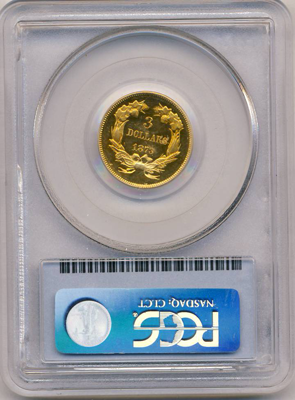 1873 $3 Indian Princess Open 3 PCGS PR65 Deep Cameo CAC 1873 $3 Indian Princess Open 3 PCGS PR65 Deep Cameo CAC