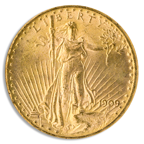1909-S $20 Saint Gaudens NGC MS63 1909-S $20 Saint Gaudens NGC MS63