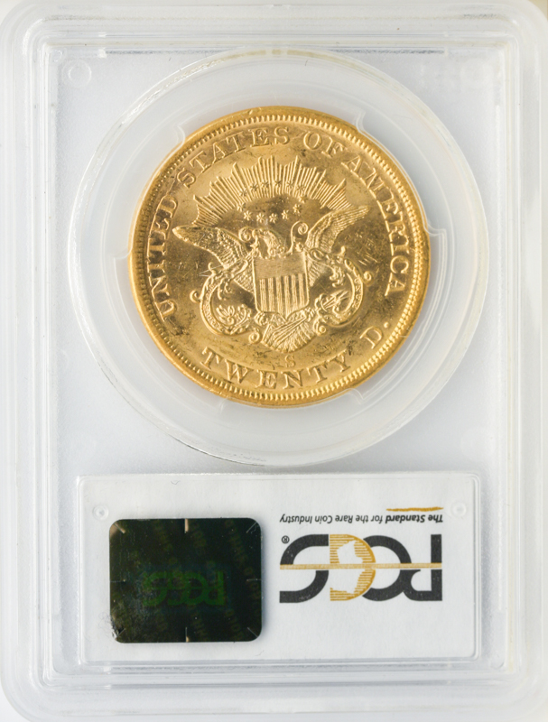 1862-S $20 Liberty PCGS MS61