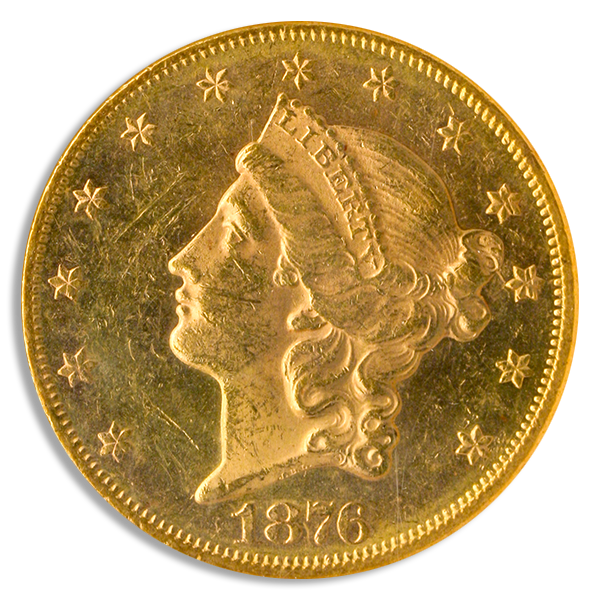 1876 $20 Liberty NGC MS60