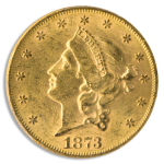 1873 $20 Liberty Open 3 Granite Lady PCGS AU58 CAC