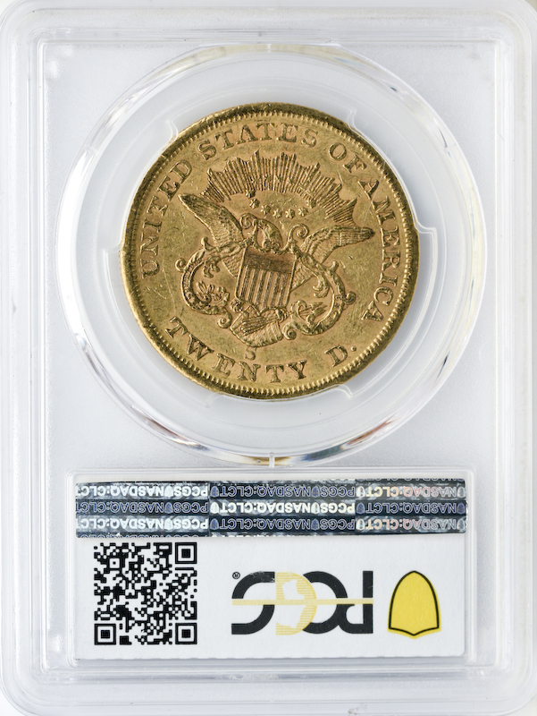 1854-S $20 Liberty PCGS AU58 CAC