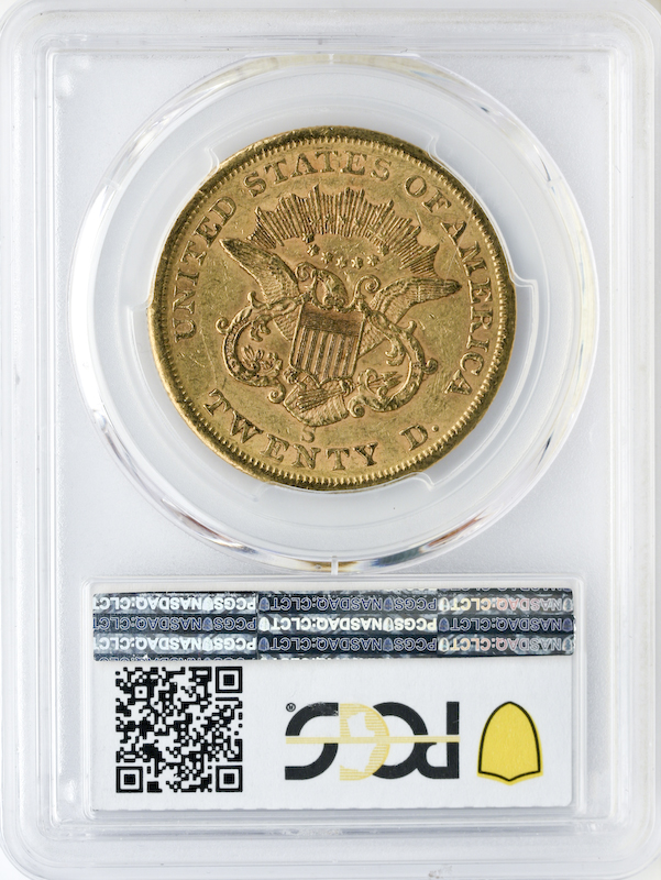 1854-S $20 Liberty PCGS AU58 CAC 1854-S $20 Liberty PCGS AU58 CAC
