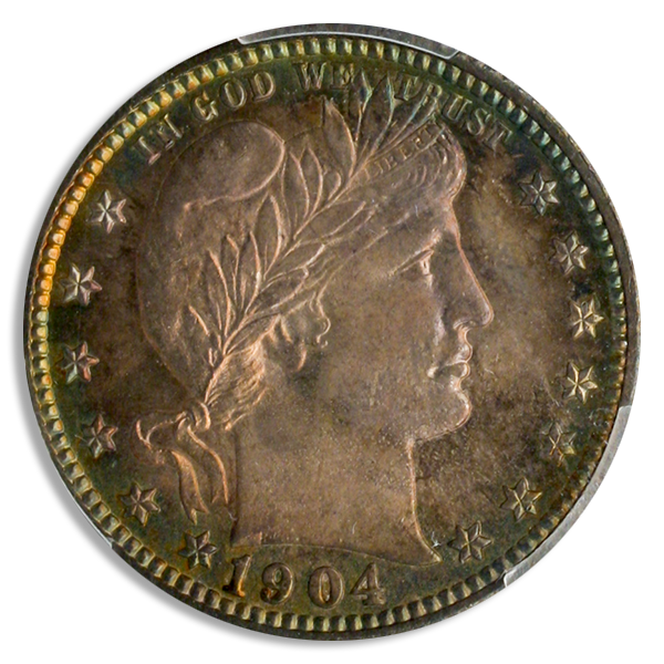1904-O Barber Quarter PCGS MS67 CAC + 1904-O Barber Quarter PCGS MS67 CAC +
