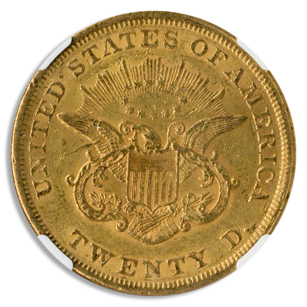 1853 $20 Liberty NGC AU58 CAC 1853 $20 Liberty NGC AU58 CAC