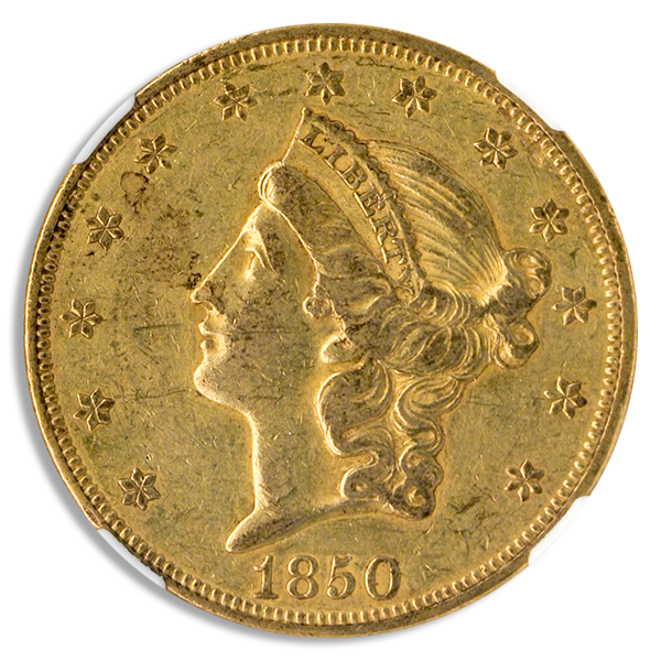 1850 $20 Liberty NGC AU53 CAC 1850 $20 Liberty NGC AU53 CAC