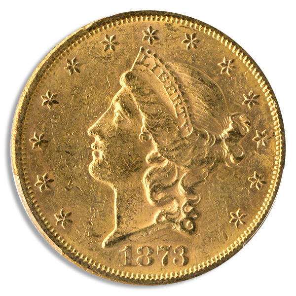 1873-S $20 Liberty Open 3  PCGS MS60 CAC