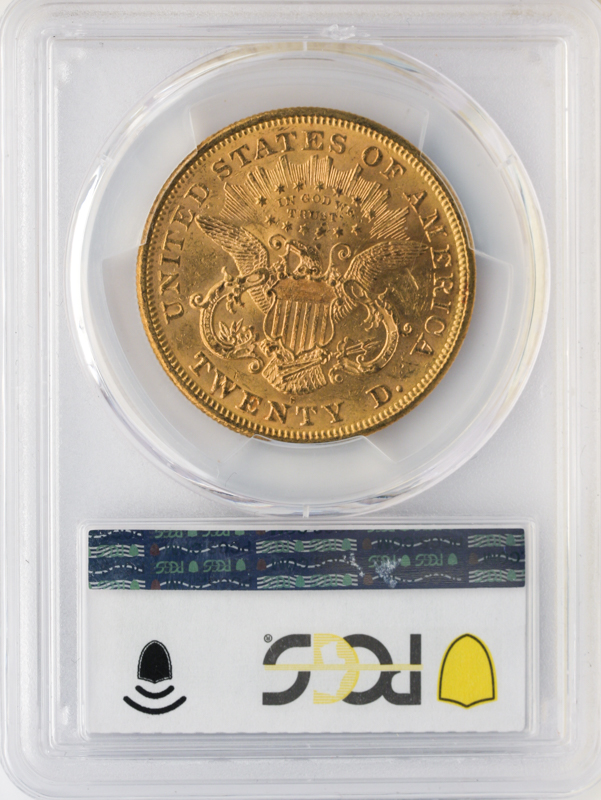 1873-S $20 Liberty Open 3  PCGS MS60 CAC
