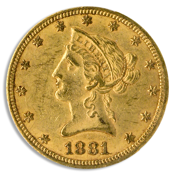 1881-CC $10 Liberty PCGS AU55 CAC 1881-CC $10 Liberty PCGS AU55 CAC