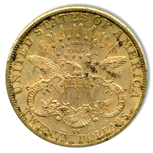 1882-CC $20 Liberty PCGS AU55 CAC