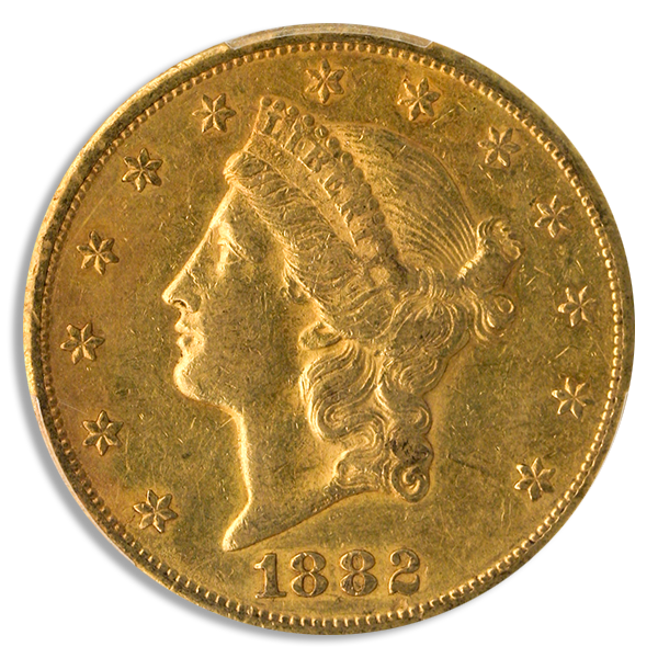 1882-CC $20 Liberty PCGS AU53 CAC