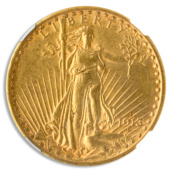 1913-S $20 Saint Gaudens NGC AU55 CAC 1913-S $20 Saint Gaudens NGC AU55 CAC