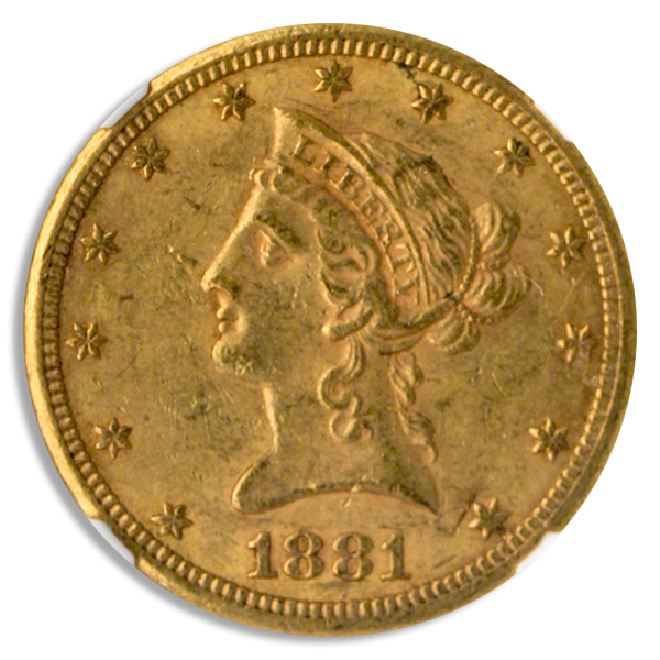 1881-CC $10 Liberty NGC AU58 CAC
