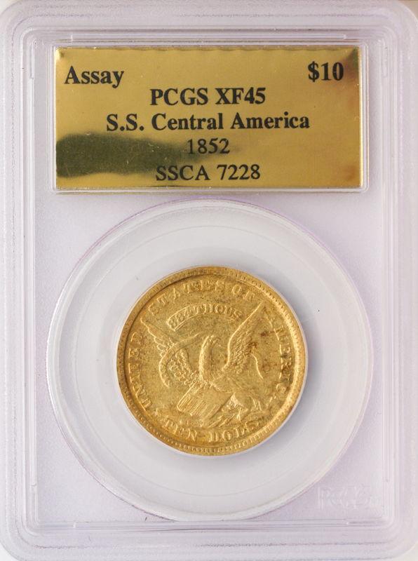 1852 $10 ASSAY SSCA Shipwreck Effect PCGS XF45