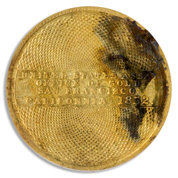1852 $10 ASSAY SSCA Shipwreck Effect PCGS XF45