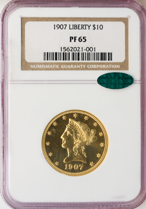 1907 $10 Liberty NGC PR65 CAC 1907 $10 Liberty NGC PR65 CAC