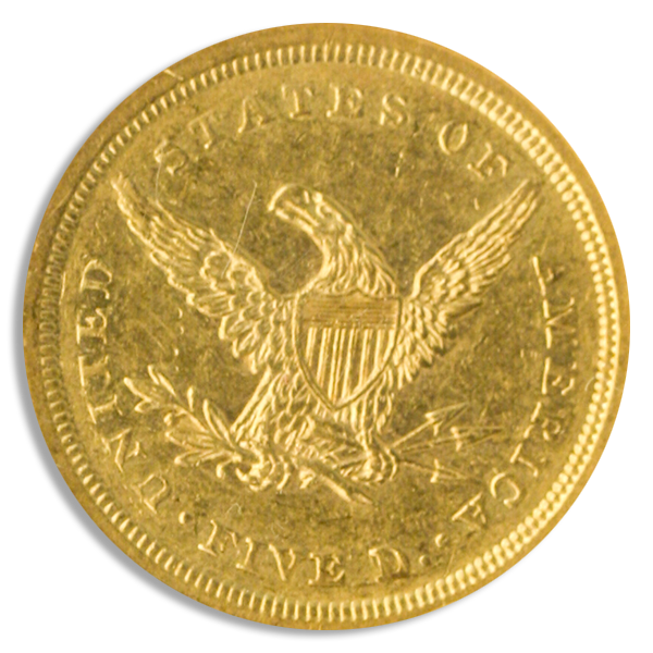 1839-D $5 Liberty NGC AU55