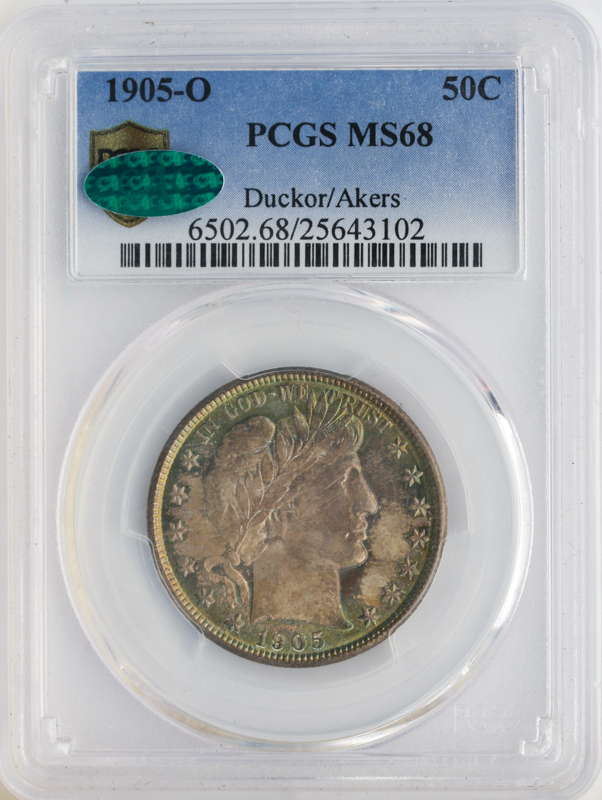 1905-O Barber Half Dollar PCGS MS68 CAC 1905-O Barber Half Dollar PCGS MS68 CAC