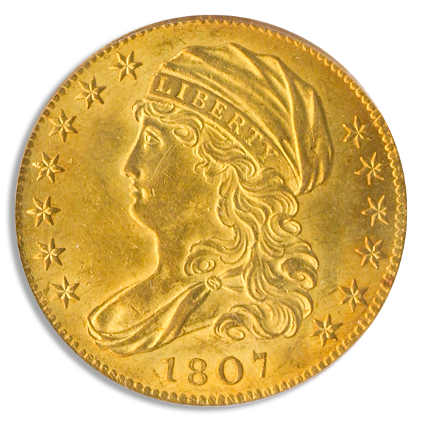 1807 $5 Capped Bust Left PCGS MS63