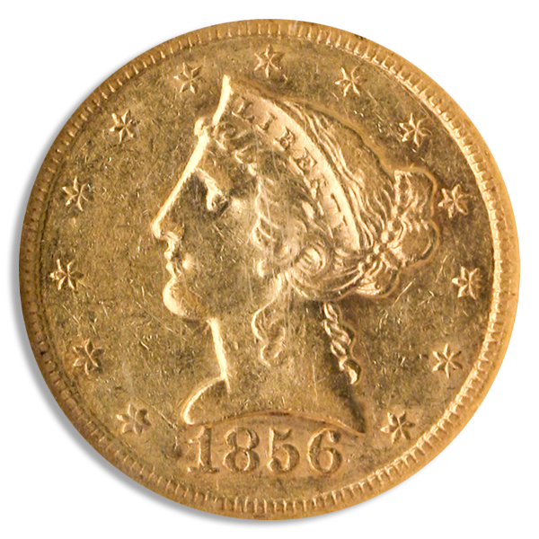 1856-S $5 Liberty NGC AU50