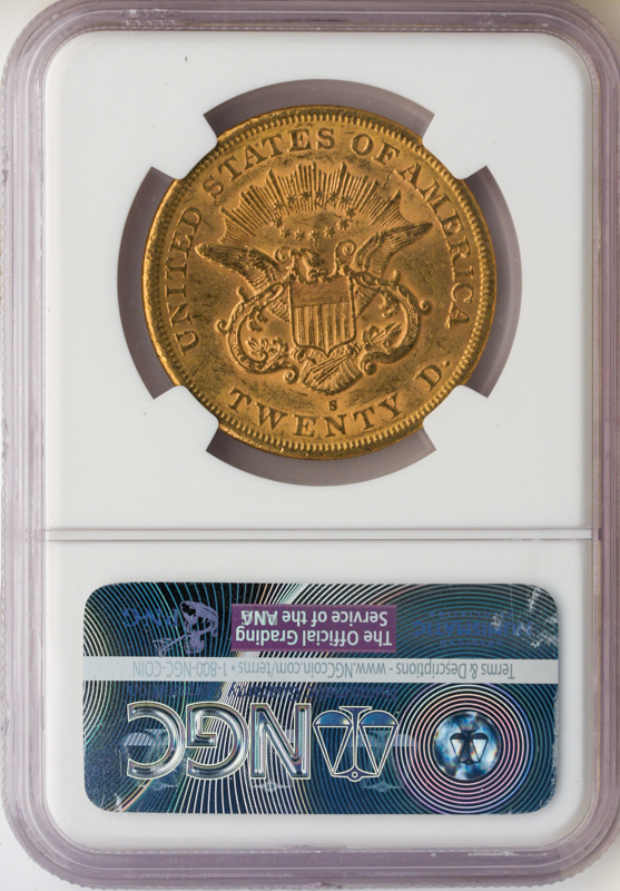 1864-S $20 Liberty NGC AU58 CAC