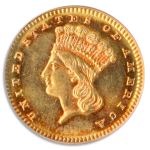 1871 Gold $1 Type 3 PCGS MS64 CAC
