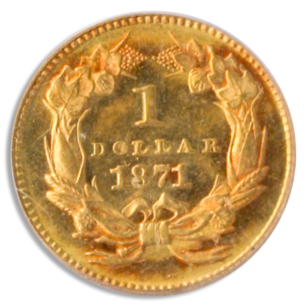 1871 Gold $1 Type 3 PCGS MS64 CAC 1871 Gold $1 Type 3 PCGS MS64 CAC