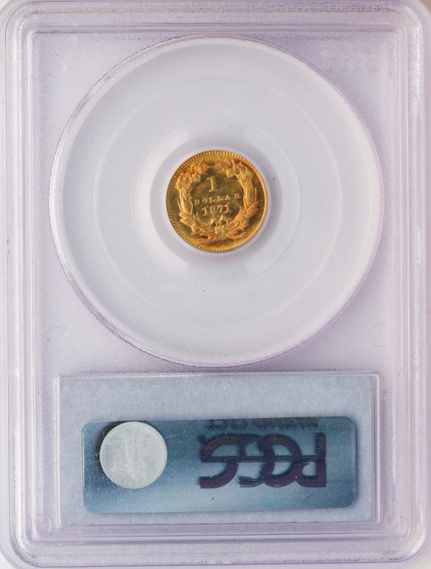 1871 Gold $1 Type 3 PCGS MS64 CAC