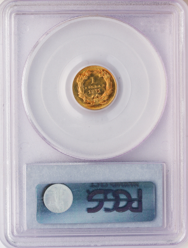 1871 Gold $1 Type 3 PCGS MS64 CAC 1871 Gold $1 Type 3 PCGS MS64 CAC