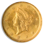 1853 $1 Gold NGC MS65 CAC