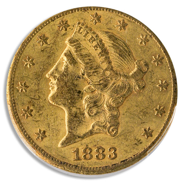 1883-CC $20 Liberty PCGS AU58 CAC