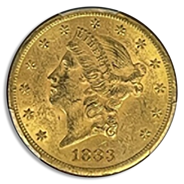 1883-CC $20 Liberty PCGS MS61 CAC