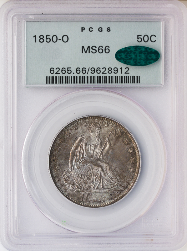 1850-O Seated Liberty Half Dollar PCGS MS66 CAC 1850-O Seated Liberty Half Dollar PCGS MS66 CAC