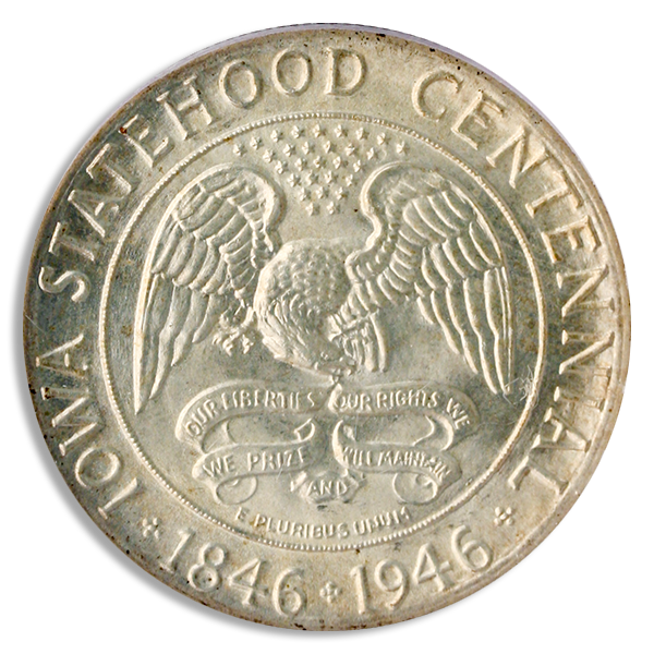 1946 Iowa Silver Commemorative Half Dollar PCGS MS66