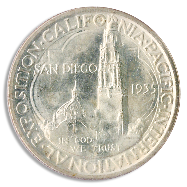 1935-S San Diego 50c Silver Commemorative PCGS MS65