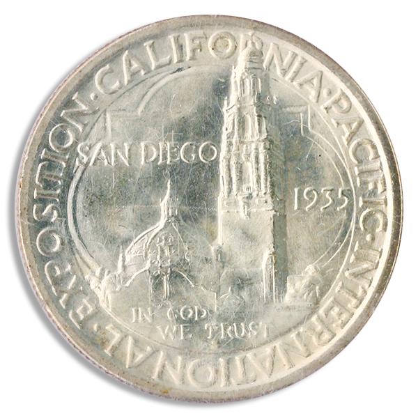 1935-S San Diego 50c Silver Commemorative PCGS MS65 1935-S San Diego 50c Silver Commemorative PCGS MS65