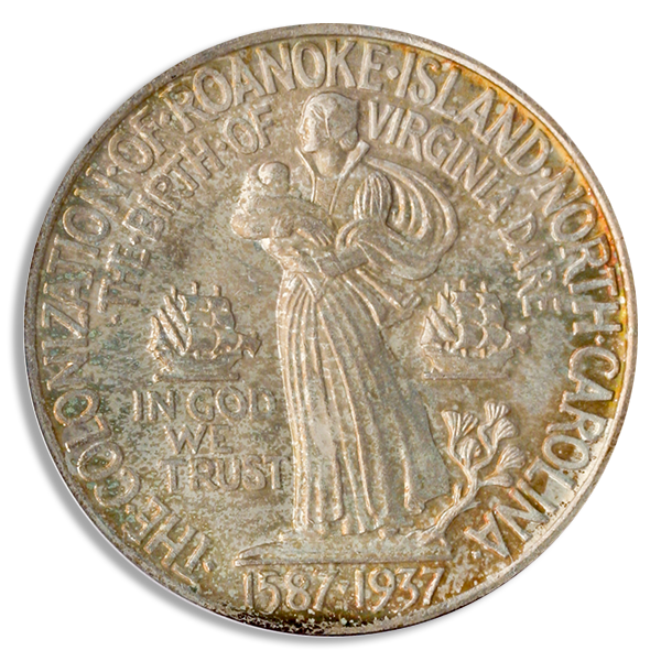 1937 Roanoke Silver Commemorative Half Dollar PCGS MS64