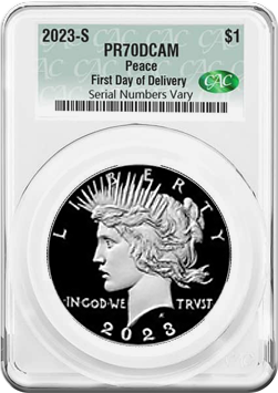 2023-S Peace Dollar CAC Graded PR70DCAM First Day 2023-S Peace Dollar CAC Graded PR70DCAM First Day