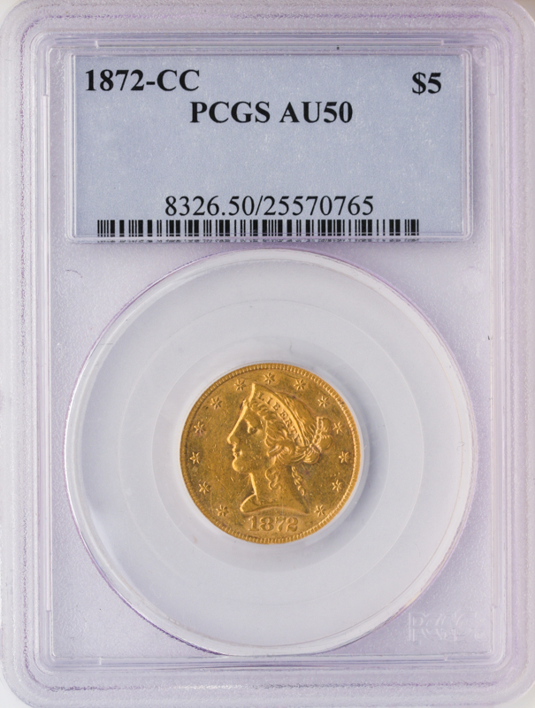 1872-CC $5 Liberty PCGS AU50 1872-CC $5 Liberty PCGS AU50
