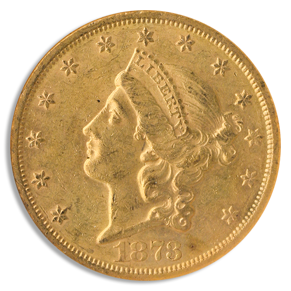 1873-S $20 Liberty Closed 3 NGC AU58 1873-S $20 Liberty Closed 3 NGC AU58
