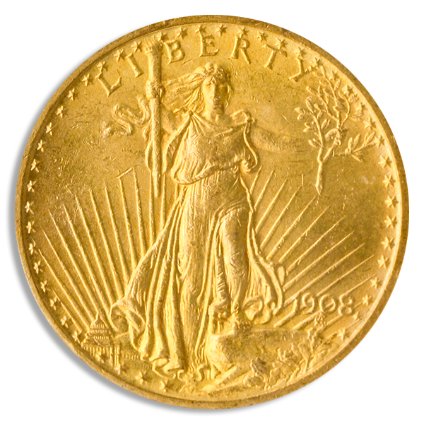 1908 $20 Saint Gaudens With Motto PCGS MS62