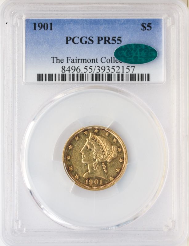 1901 $5 Liberty PCGS PR55 CAC