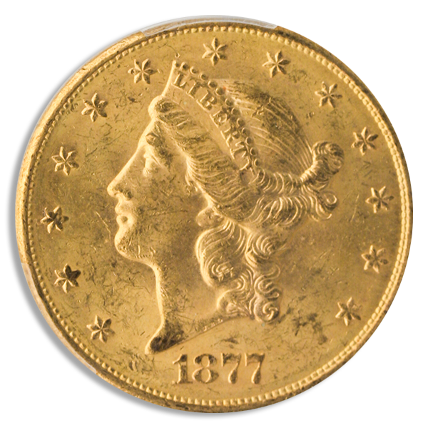 1877-S $20 Liberty PCGS MS62 CAC