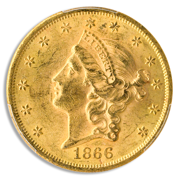 1866 $20 Liberty With Motto PCGS MS61 CAC 1866 $20 Liberty With Motto PCGS MS61 CAC